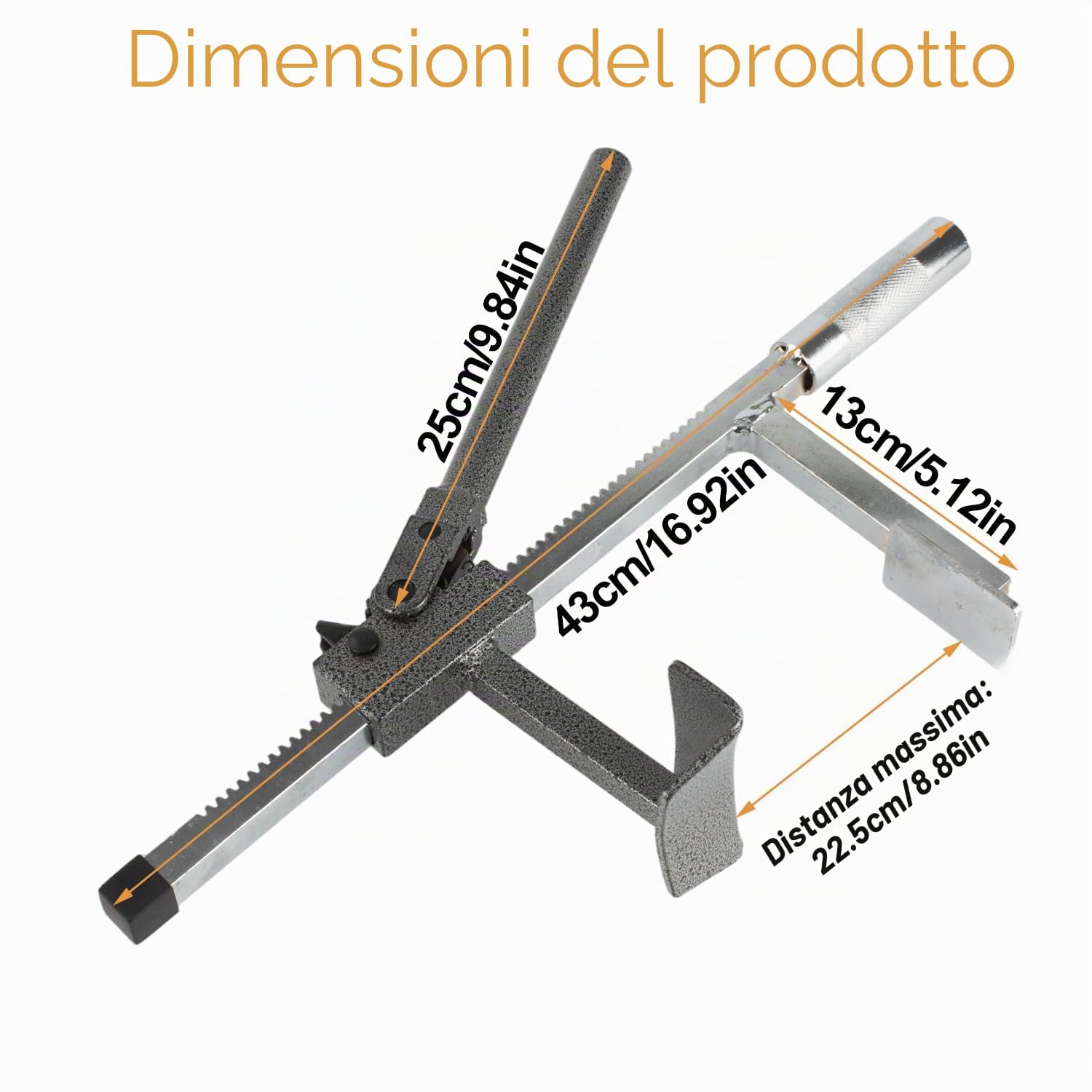 Cambio pneumatico universale per auto e moto, kit di riparazione pneumatici per camion, attrezzi per la rimozione di pneumatici auto e moto (nero, 43 cm)
