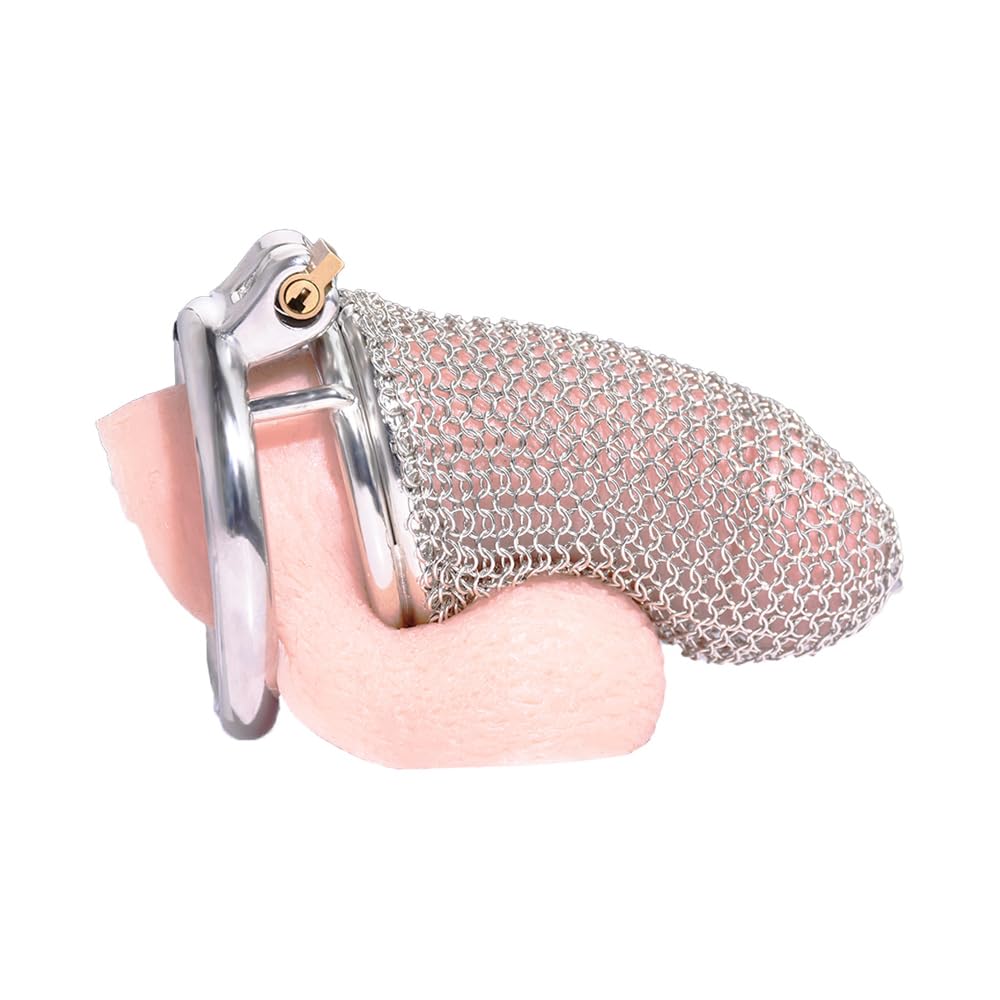 Metal Chastity Cage for Men Small Flat Chastity Cage Uomo Sissy Cintura Di Castità Maschile Metallo Cock Cage Erotitici Sexy Per Coppie (55MM,195#)