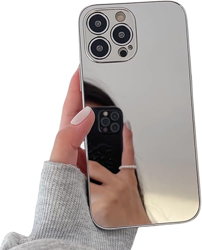 YTanazing Compatible con iPhone 15 Pro Max Mirror Case para mujeres y niñas, maquillaje lindo de lujo brillante espejo trasero diseño chapado en