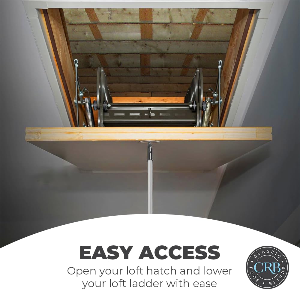 Window Pole Hook, Compatible with Telescopic Pole, Suitable for Loft Hatches Blinds, Attic Ladders, Velux, Chrome - Image 3