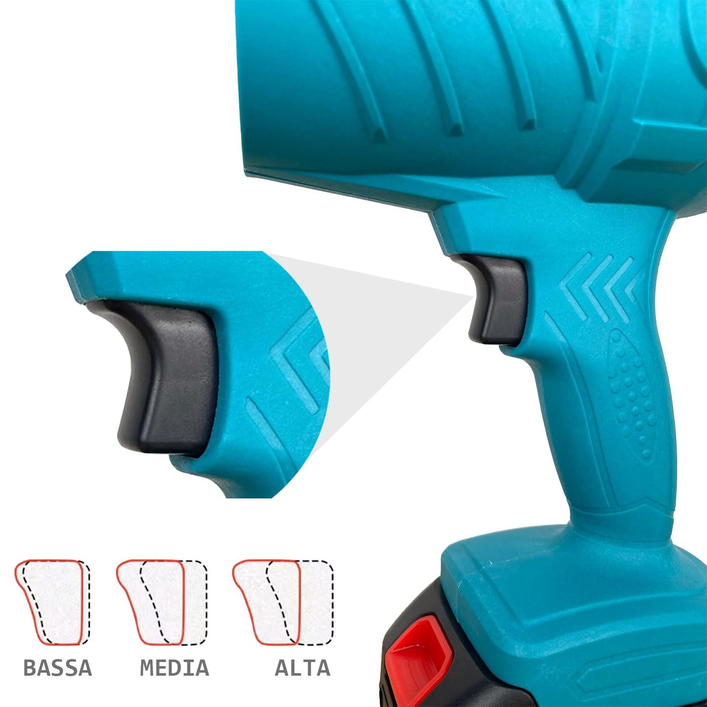 Soffiatore Elettrico Portatile 48V con 2 Batterie 3000 mAh e Valigetta, Turbocompressore ad Alta Velocità (126 km/h) per Foglie e Pulizia Giardino
