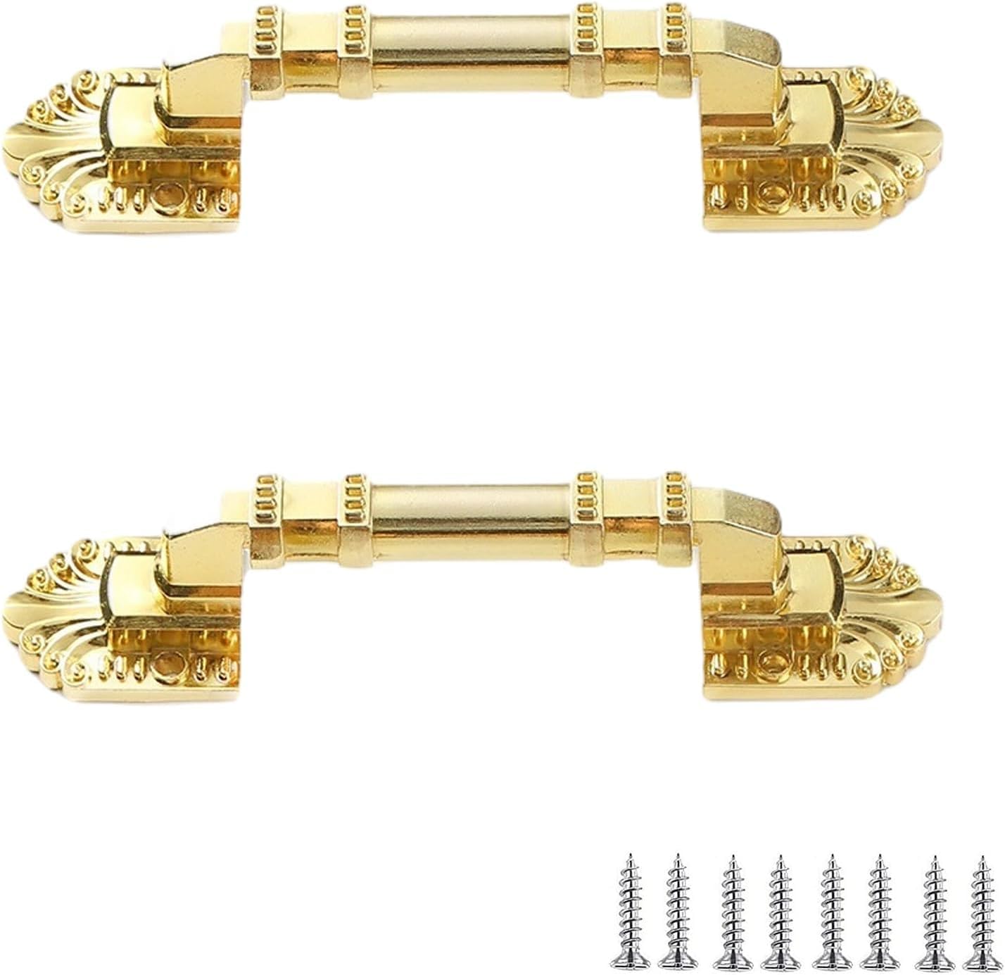 Htlcdz 128Mm Gold Closet Knob 2 Pack Retro Brass Sliding Door Exposed Mounted Handle Zinc Alloy Wooden Door Handle 96Mm Gold(128Mm Gold)