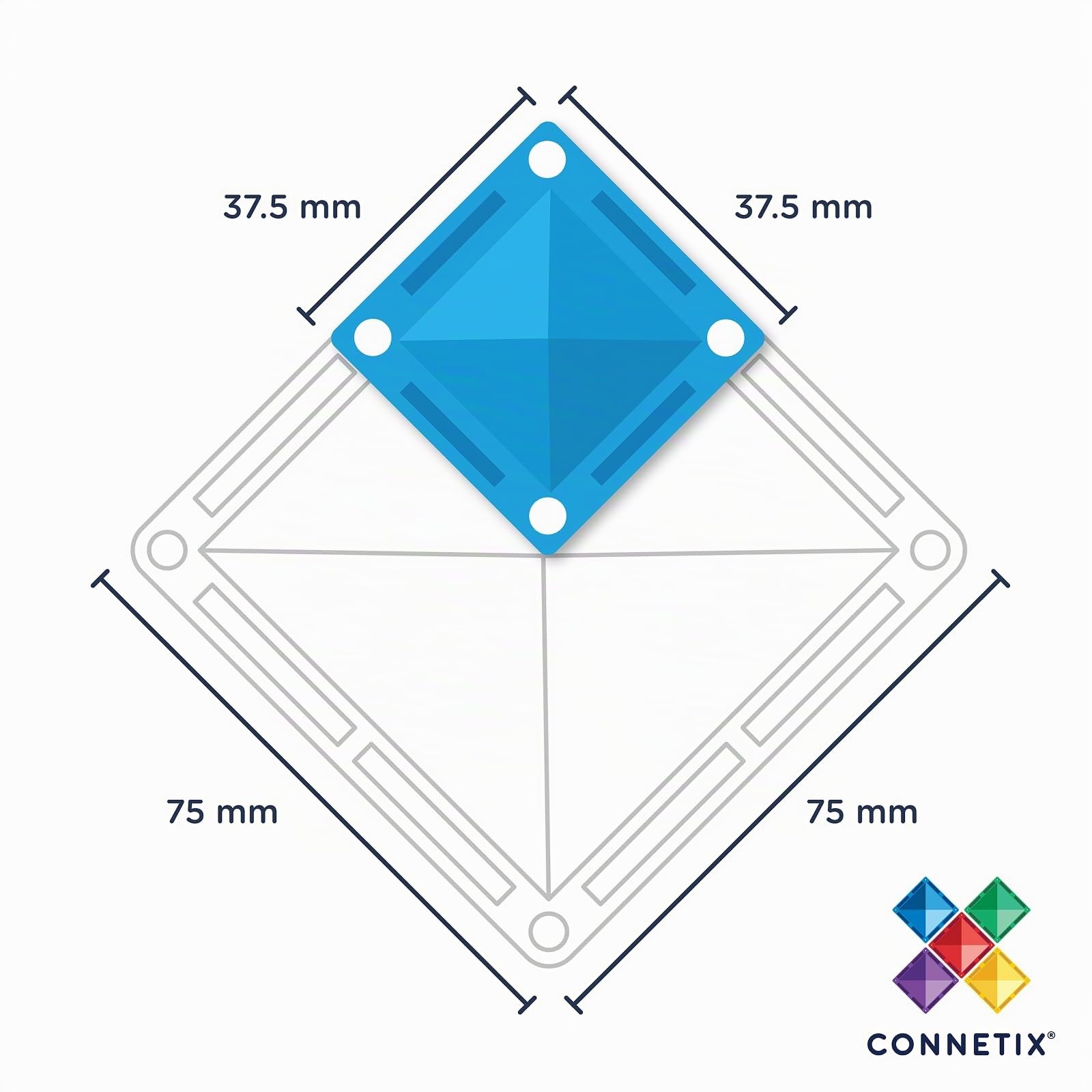 CONNETIX Piastrelle Magnetiche Travel Mini Pack, 32 Pezzi
