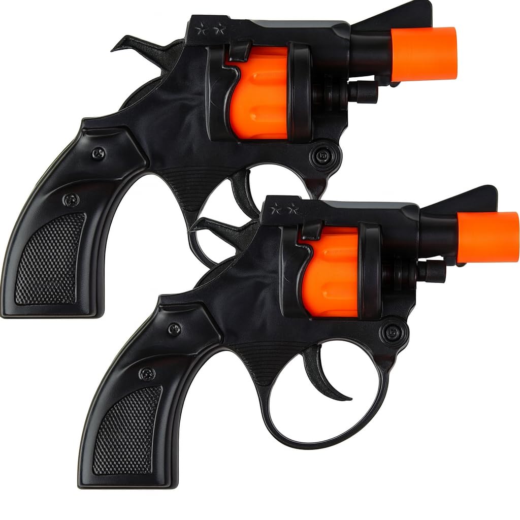 ArtCreativity Shot Cap Revolver Toy Gun for Kids, Set of 2, Cool Shooter Toys for Boys and Girls, Kid-Safe Revolver Toy Pistol for Active Fun, Great Christmas or Birthday Gift for Children