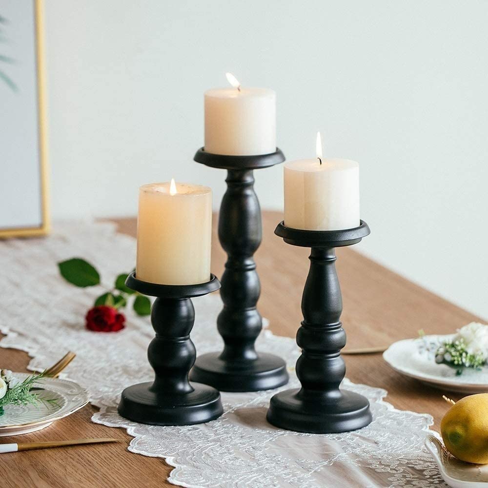 Kerzenständer Kerzenhalter 3-teiliger Kerzenhalter Aus Metall, Kerzenlicht Für Hochzeitsfeiern, Retro-Kerzenständer, Heimdekoration Für Wohnzimmer Tischdeko Wohnzimmer