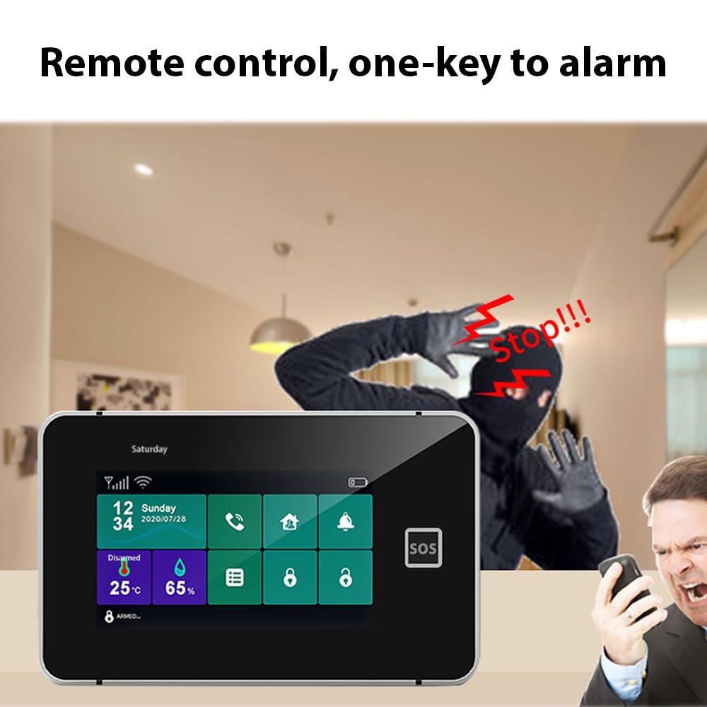 2G/WiFi GSM Tuya bezprzewodowy domowy system alarmowy 10.9 cm pełny ekran dotykowy panel alarmowy SOS alarm antykradzieżowy temperatura i wilgotność bezprzewodowy system alarmowy dla