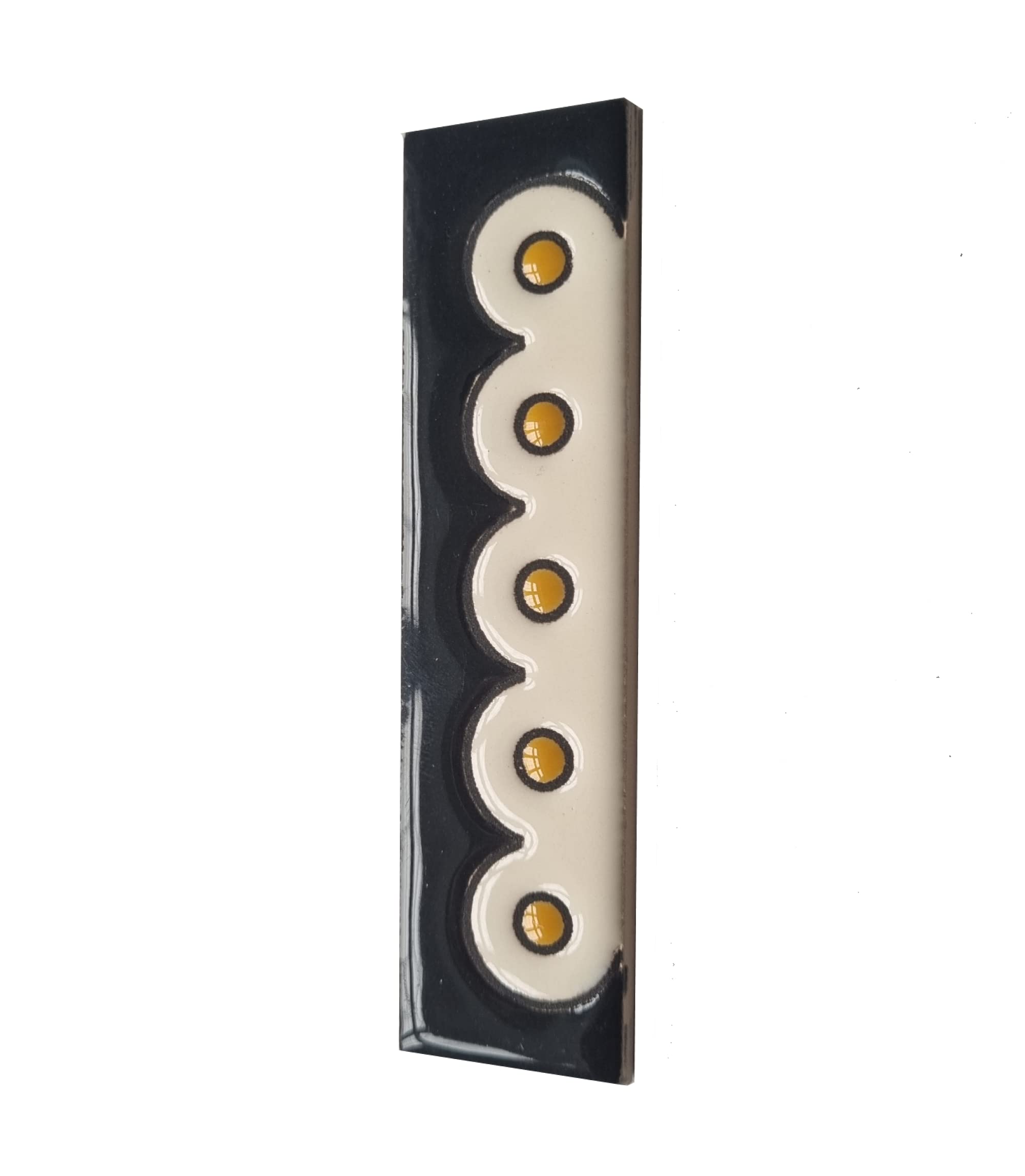 Soto M-3 Spanish Hand-painted Ceramic 11 x 5.5 cm or 2.16 x 4.33" Number Tiles (Single end piece)
