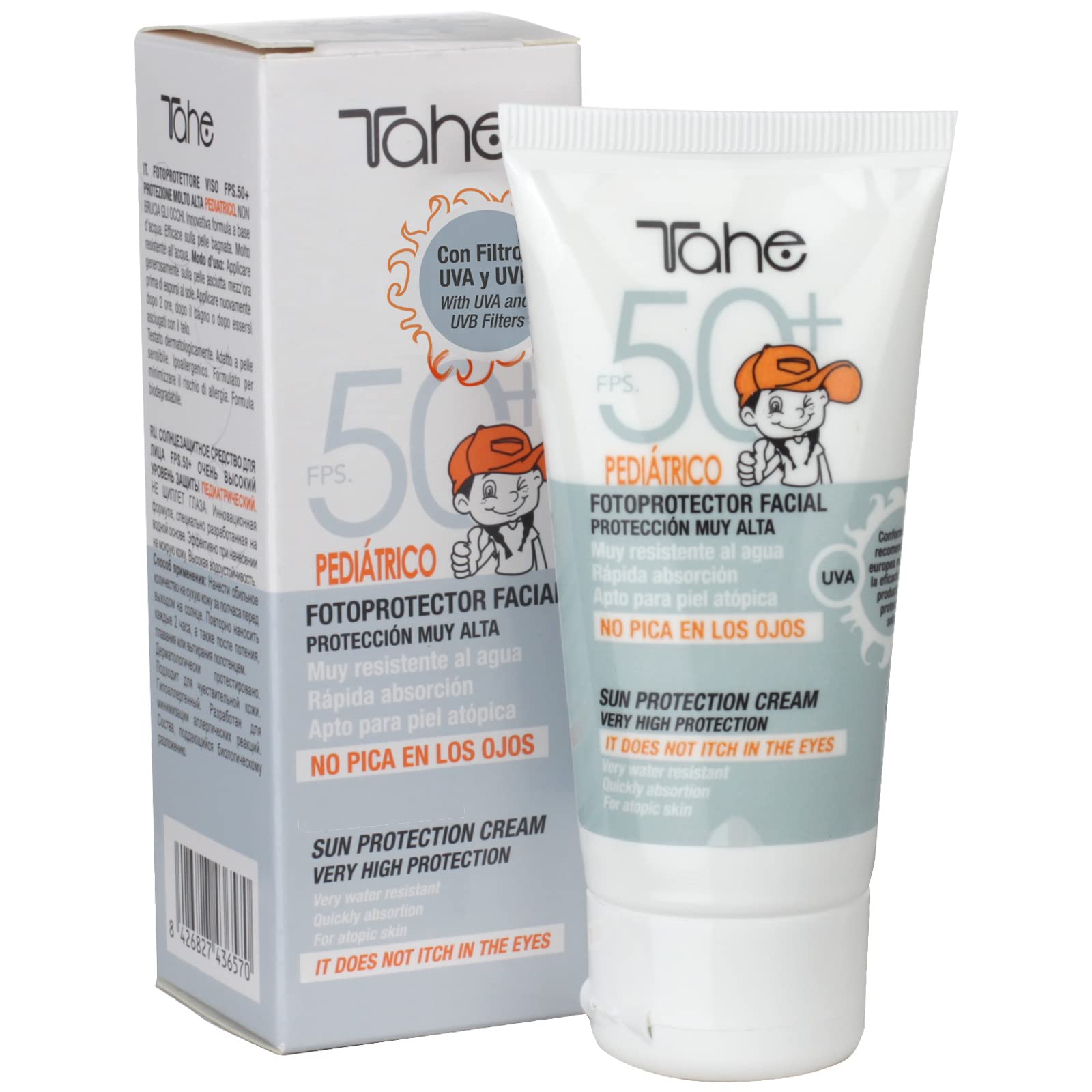 Tahe Sun Protect Fotoprotector Solar Facial en Crema Pediátrico Fps 50+ Protección Muy Alta, 50 ml