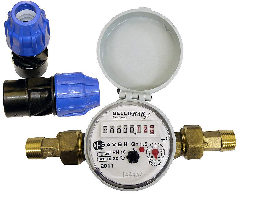 Single-Jet Cold Water Meter 3/4" BSP (20mm) with Pulse and MDPE Fittings