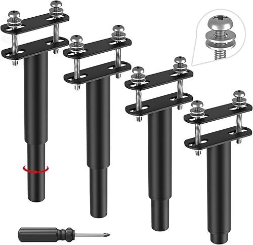 4 patas de soporte de cama de metal ajustables, 7.08 a 13 pulgadas, para listones de madera, patas de repuesto, 881 libras881.8 lbs