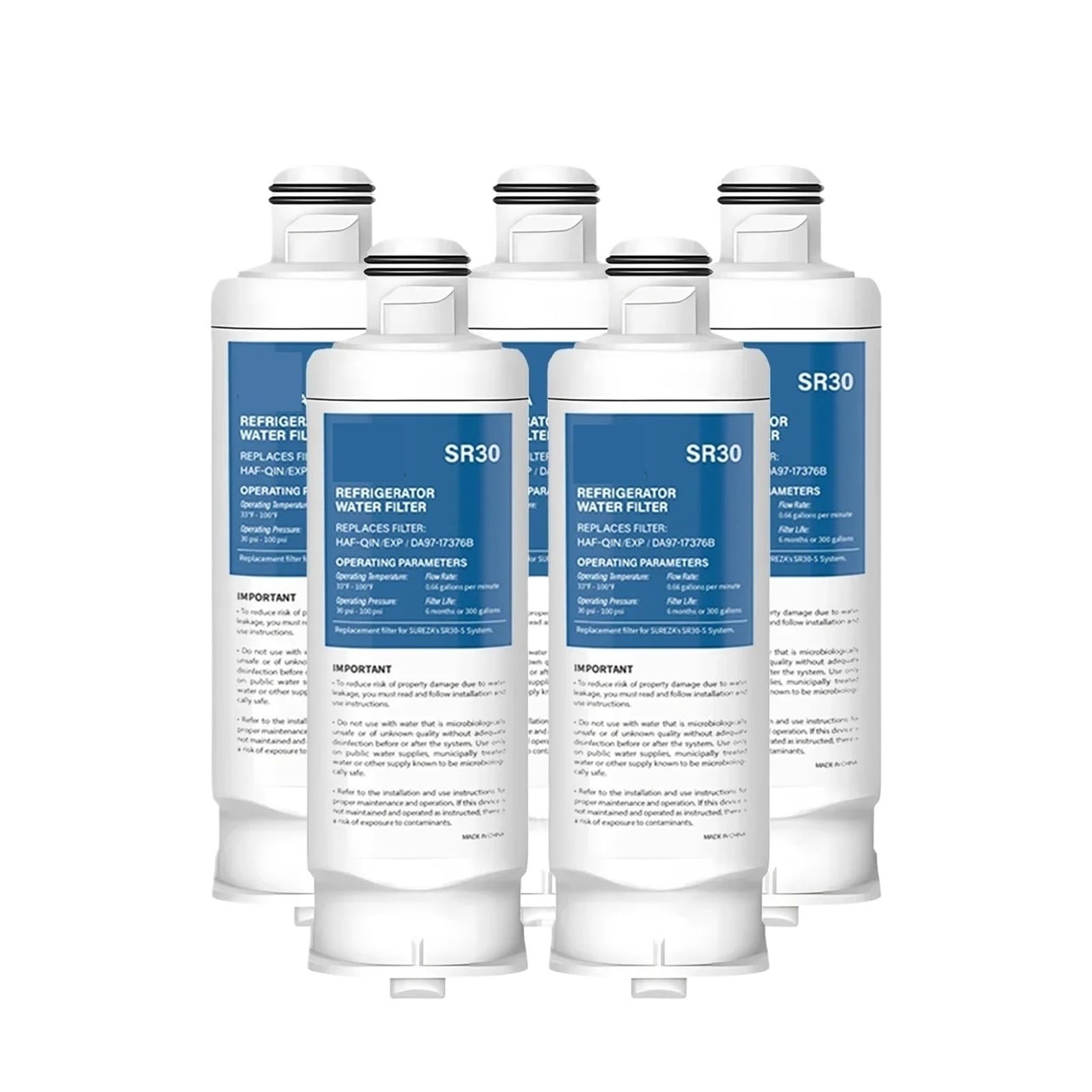 Ersatz-Wasserfilter For Kühlschränke, Kompatibel Mit Samsung, DA97 17376B HAF-QIN/EXP HAF-QIN DA97-08006C RF23M8070SG WS645A(5 PCS)
