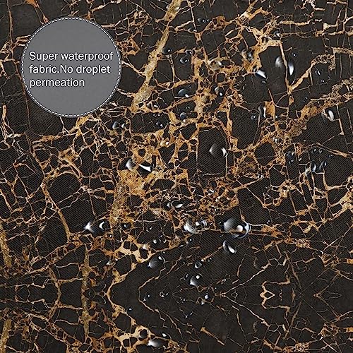 Rideau de douche imprimé marbre doré TOMPPY en tissu polyester imperméable - 7
