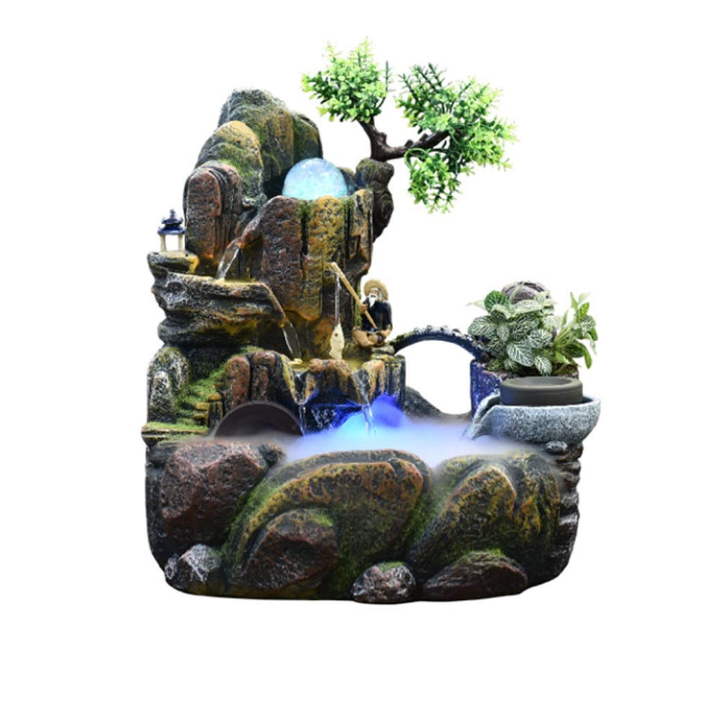 伟 祥 Living Indoor Tabletop Fountain Water Fountain with Transfer Ball, Desktop Waterfall Fountain for Relaxation, Waterfall Fountain for Home Bedroom Office Decor