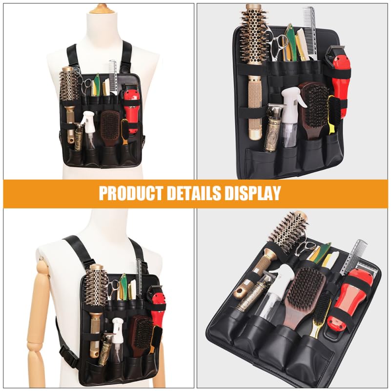 FRCOLOR Friseur Brusttasche Friseur Werkzeugtasche Aus Oxford-Stoff Mit Verstellbaren Trägern Scherenhalter Für Stylist Taschen Für Friseurwerkzeuge Schnellzugriff Für Kämme Und Haarschneidemaschinen