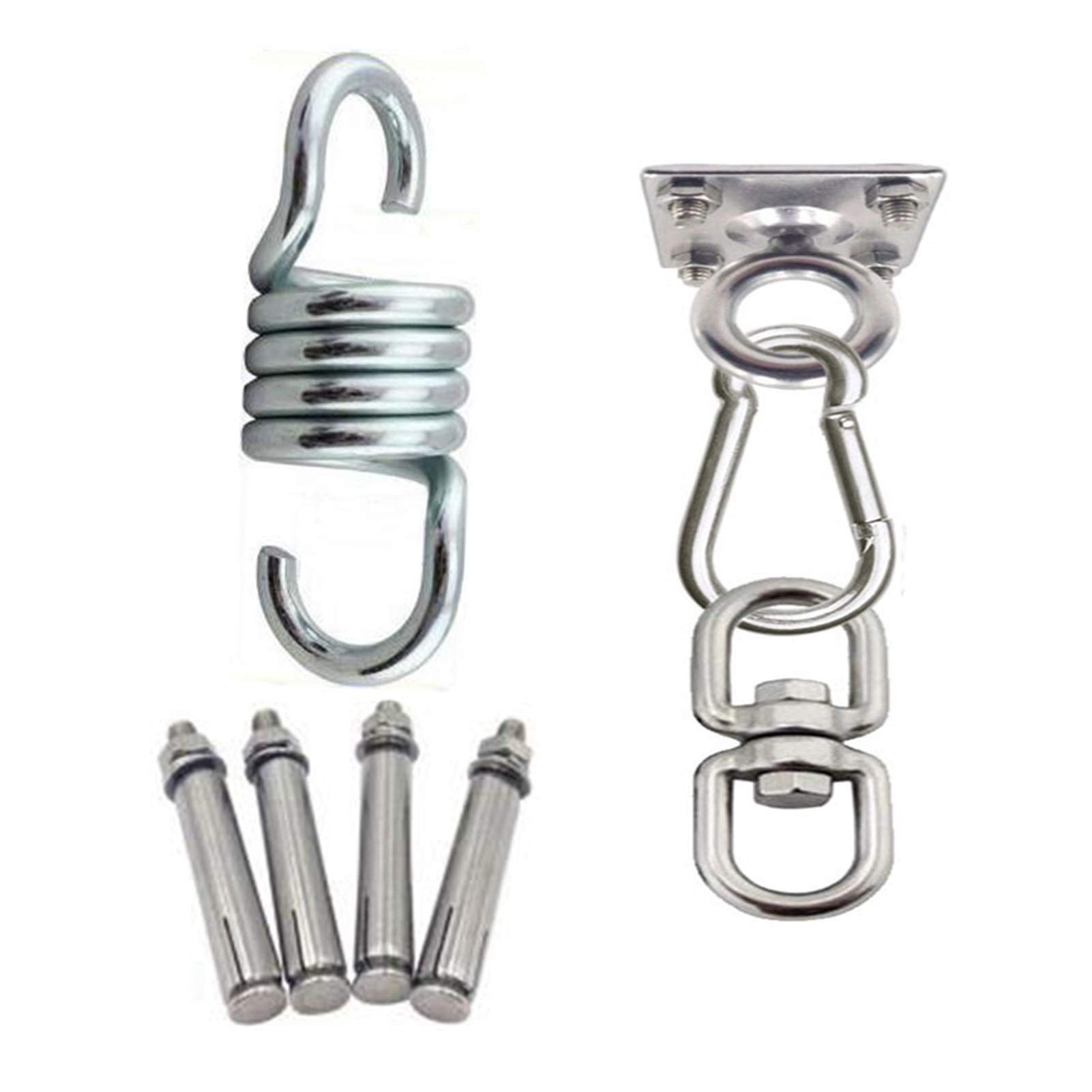 Load-Bearing Hook,Stainless Steel Suspension Bracket Hammock Mount Ceiling Hook Anchor Hanger for Gym Training Aerial Yoga Sex Swing Hanging Kit(Rotatable Set)