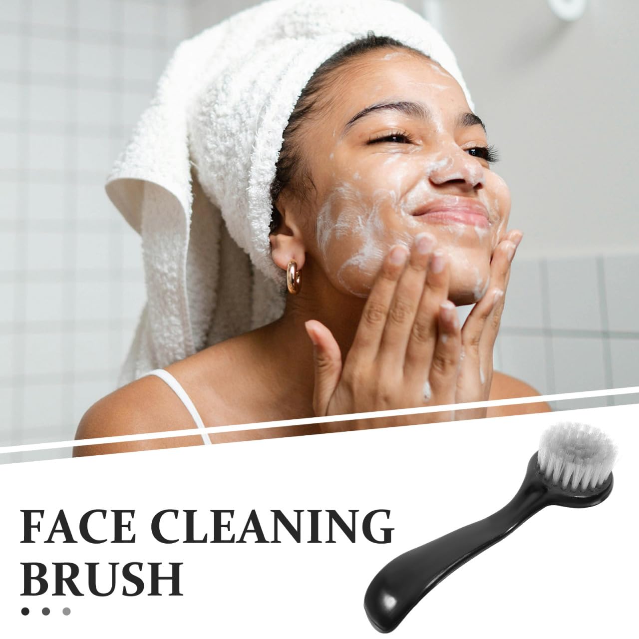 FOMIYES Facial Cleansing Brush Large Sheep Horn Face Wash Scrubber Soft Bristle Manual Exfoliating Tool for Deep Skin Cleaning and Makeup Removal - Image 3