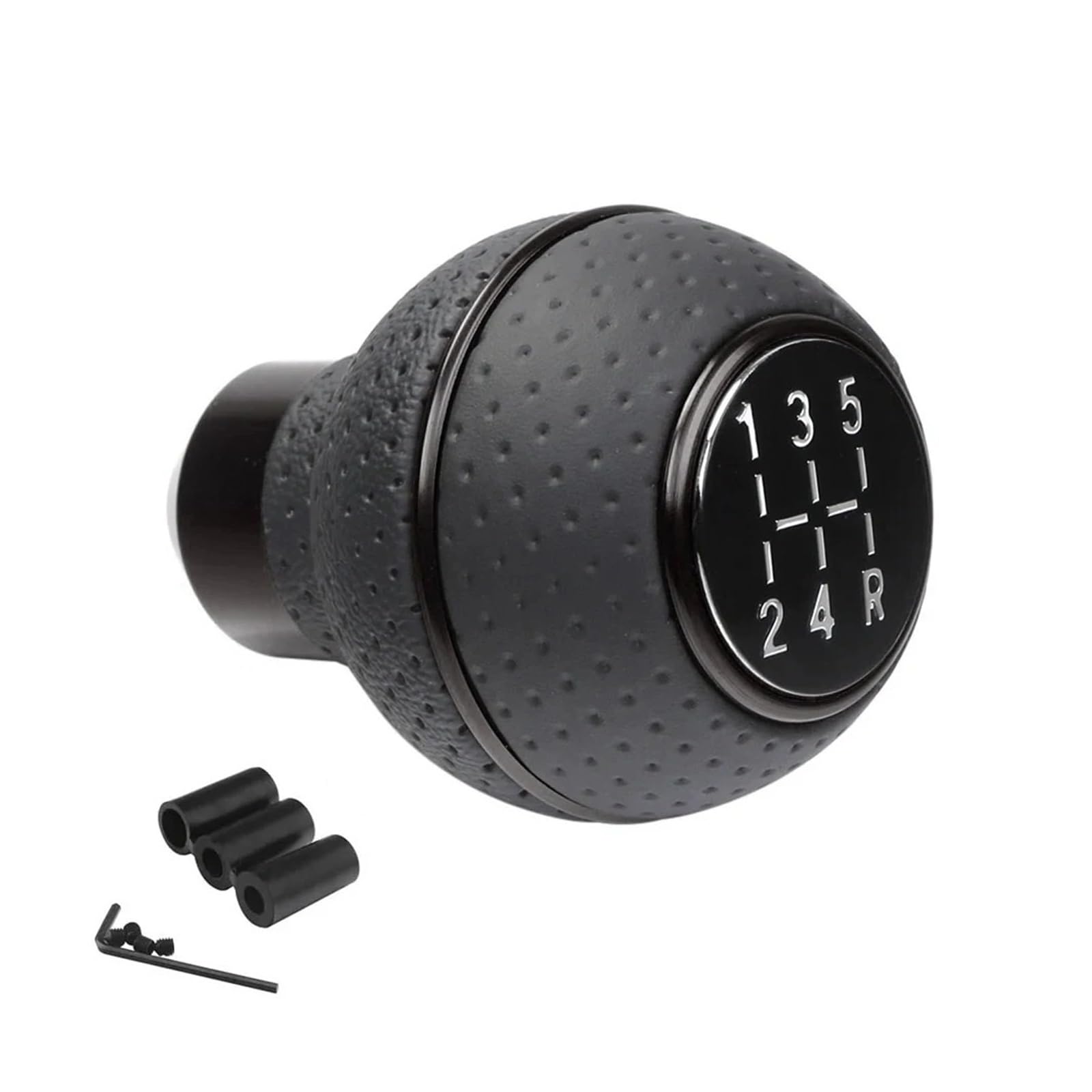 Jxewmtmc 5 Speed Shift Knob Gear Stick Leather Shifter Lever Shifting Transmission Gear Stick Shift Cover(Black Ring)