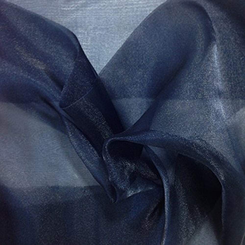 Tessuti di Organza Nuvola al Metro per Abiti Decorativi, Abiti da Sposa, Cucito, Trasparente, Morbido, Sottile, Tessuto a Rete, Tinta Unita, Blu Bianco