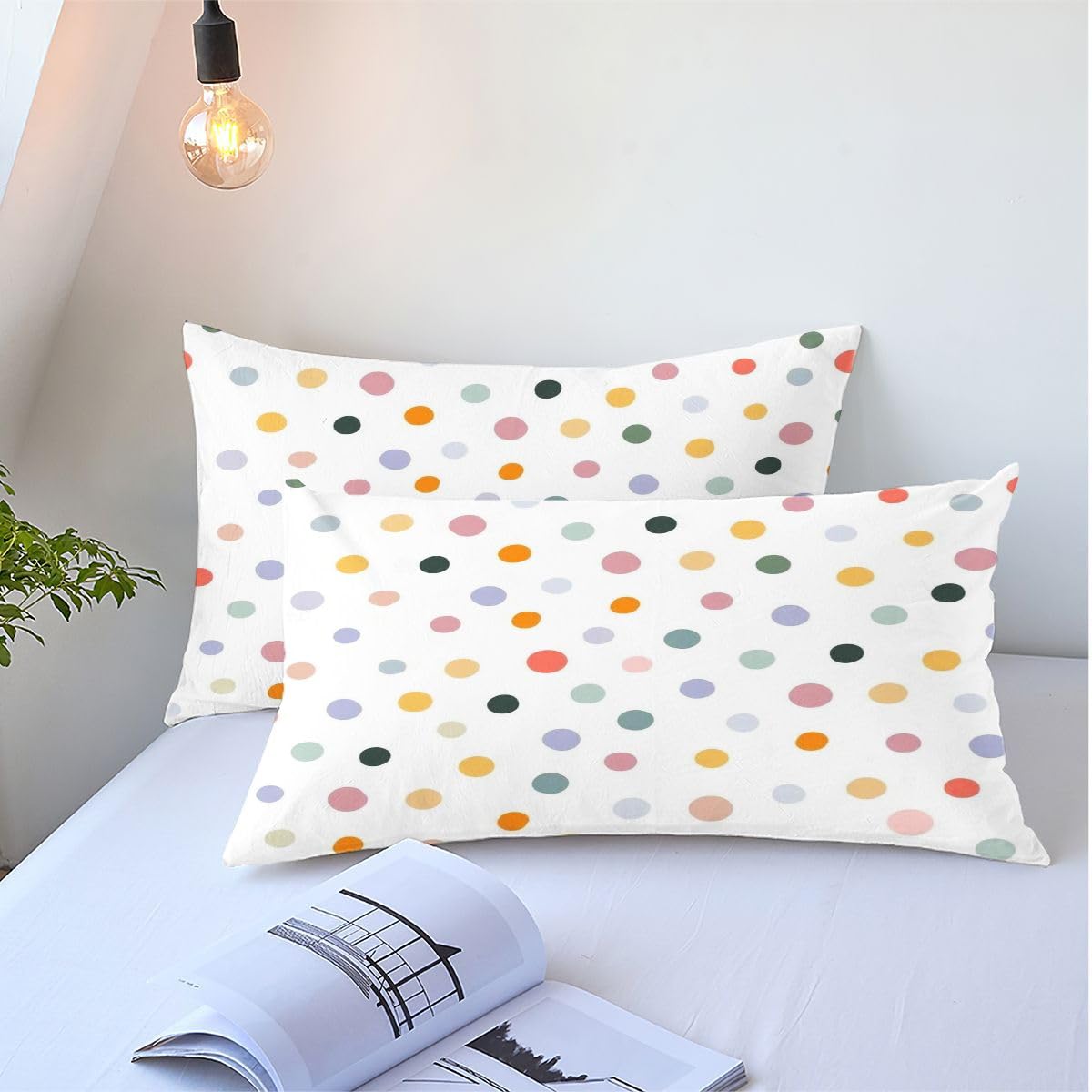 Długi koc 200 x 200 cm, kolorowe waciki, idealny dla dużych osób, zestaw z mikrofibry w zestawie 2 poszewki na poduszki, wypełnienie bawełniane 200 g/m², niezawodnie zakrywa palce C148