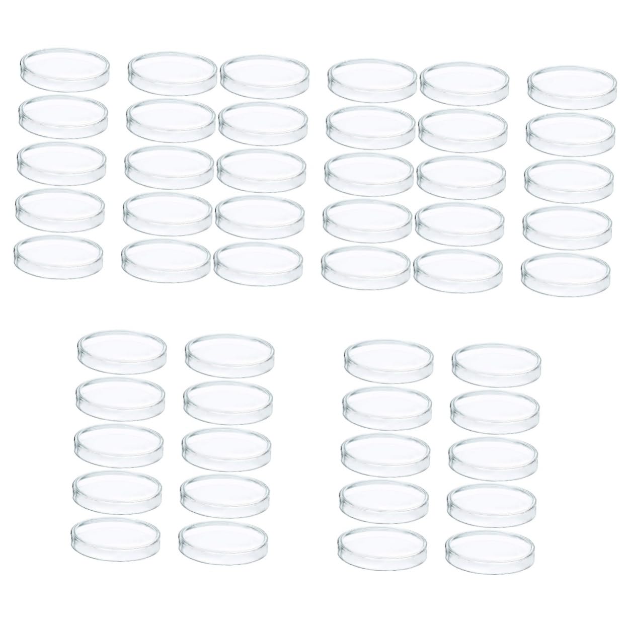 PRETYZOOM 5 Series Placa De Petri De Plástico Platos Placa De Cultivo De Tejidos Cultivo De Células Placas Petri Transparentes Plato De Cultivo Plato De Petri El Plastico 10 Piezas X 5