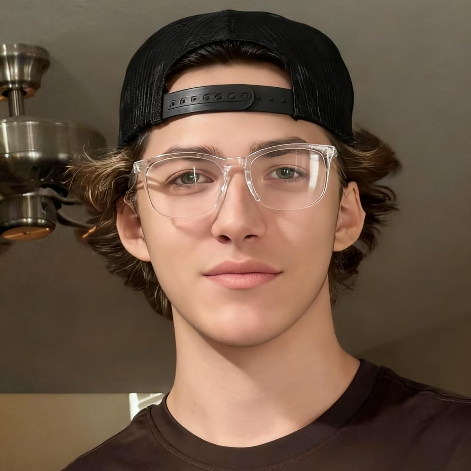 Clear Blue Light Glasses for Women and Men, Fashionable Square Frame Glasses with Anti Glare Protection