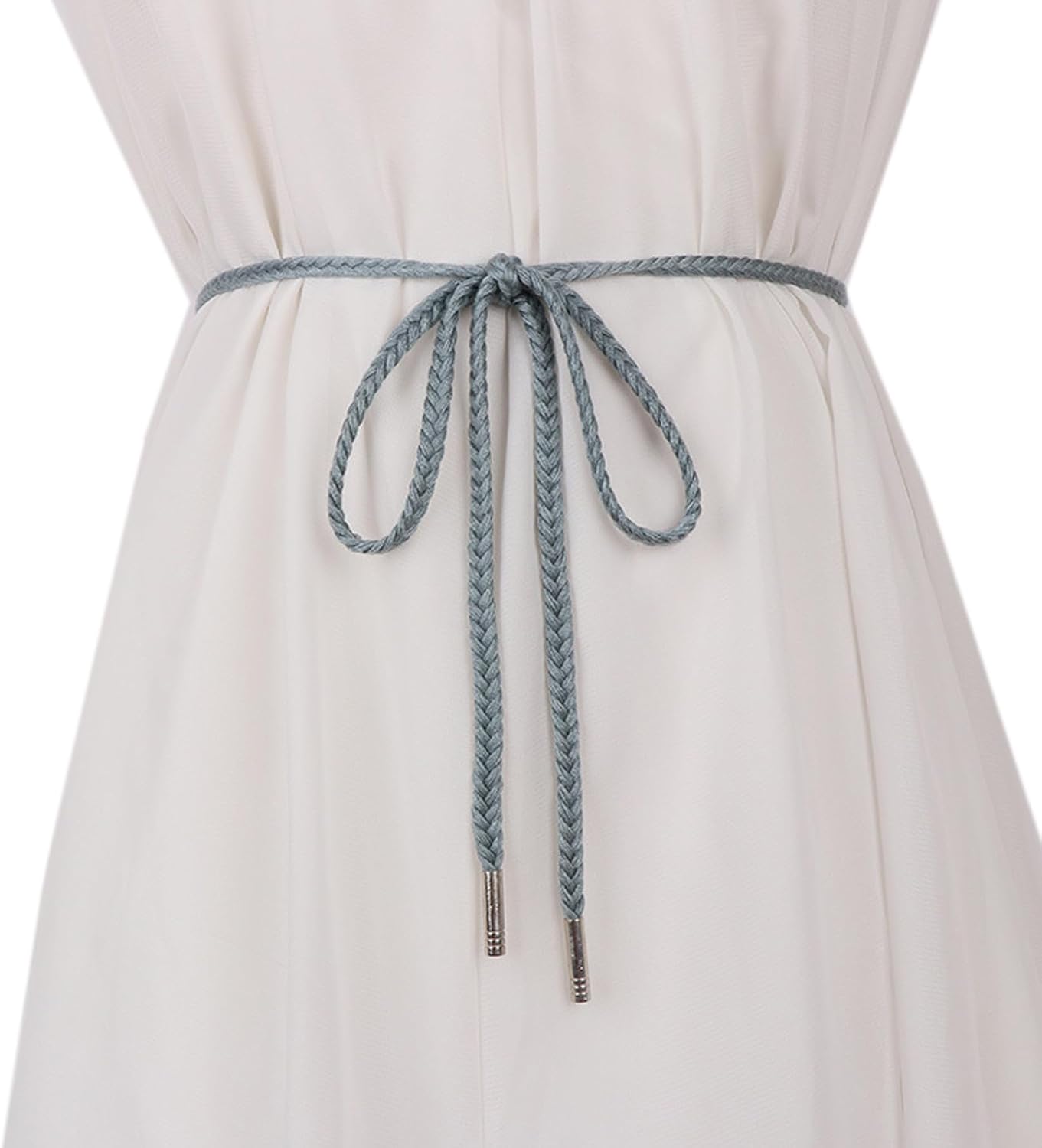 WENLOOY Women Girls Boho Weave Cotton Braided Waist Tie Belt Wrap Cloth Belts for Dress Pants