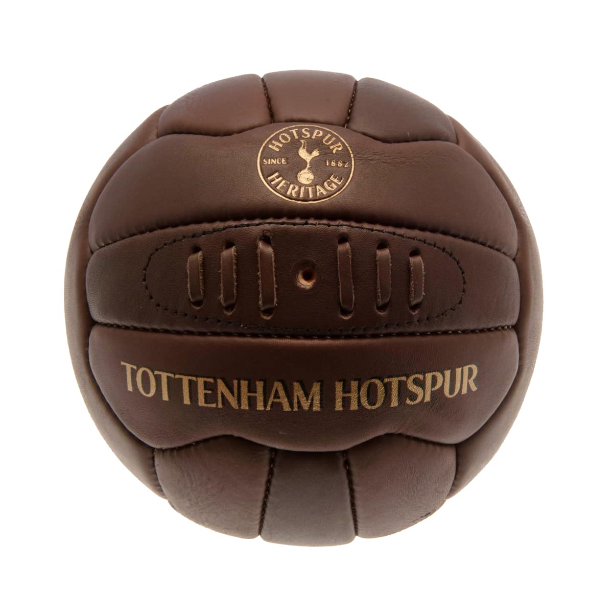 Tottenham Hotspur FC Official Retro Heritage Leather Ball, Brown, Size 5, Retro