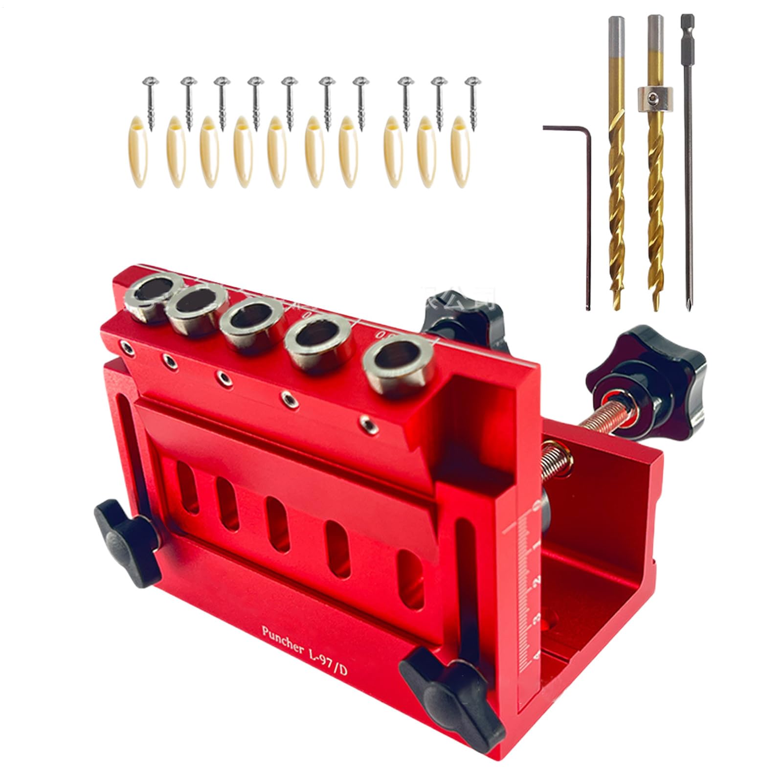 Pocket Jig Hole Kit – regulowane urządzenie do prowadzenia otworów, aluminiowe narzędzie do pozycjonowania do projektów domowych i prac stolarskich