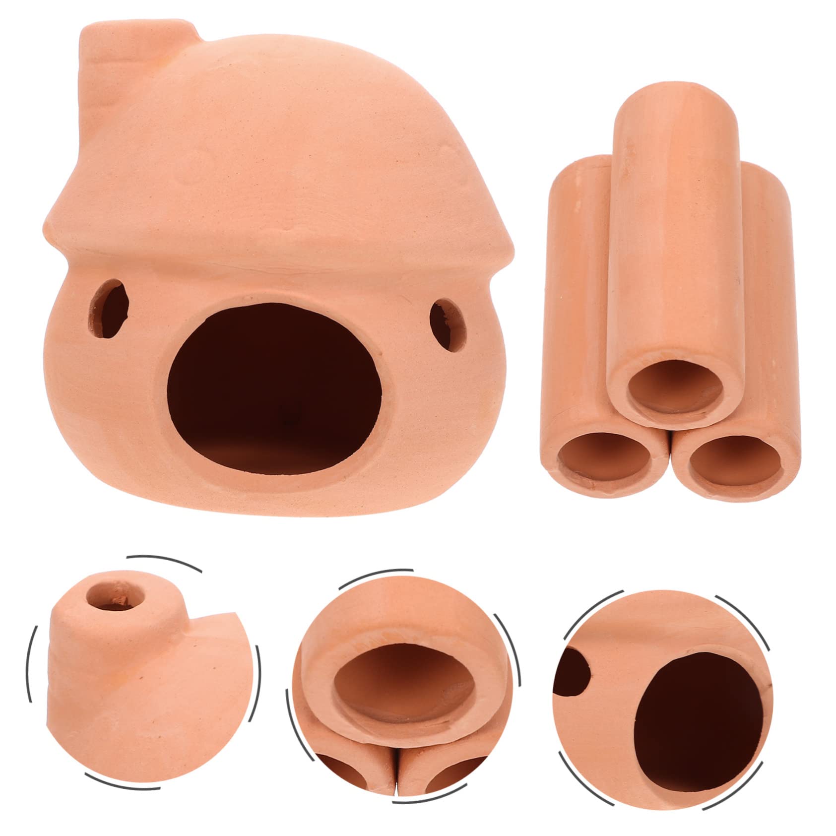 BESPORTBLE 4 Juegos Pecera Olla De Arcilla Peces De Acuario Betta Pequeña Pecera Soporte para Pecera Cueva Escondite De Peces Decoraciones para Peceras Acuario Acuarios De 2 Piezas * 4