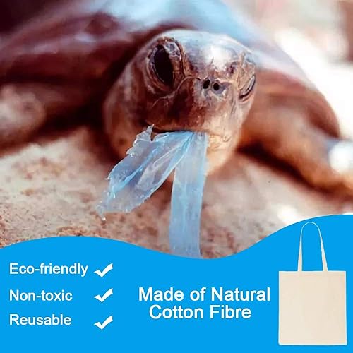 Miniatura 5 de FunisFun Paquete de 10 bolsas de lona en blanco, bolsa de compras a granel para manualidades con una hoja de teflón PTFE DIY bolsa de comestibles