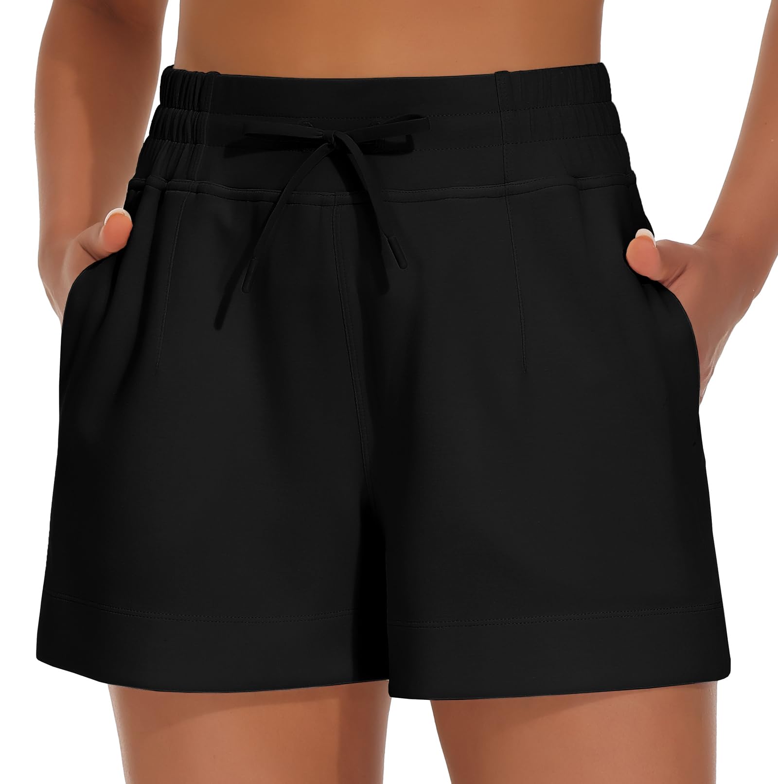 Origiwish Women's Sweat Shorts Elastic Waisted Summer Hiking Comfy Workout Lounge Shorts with Pockets