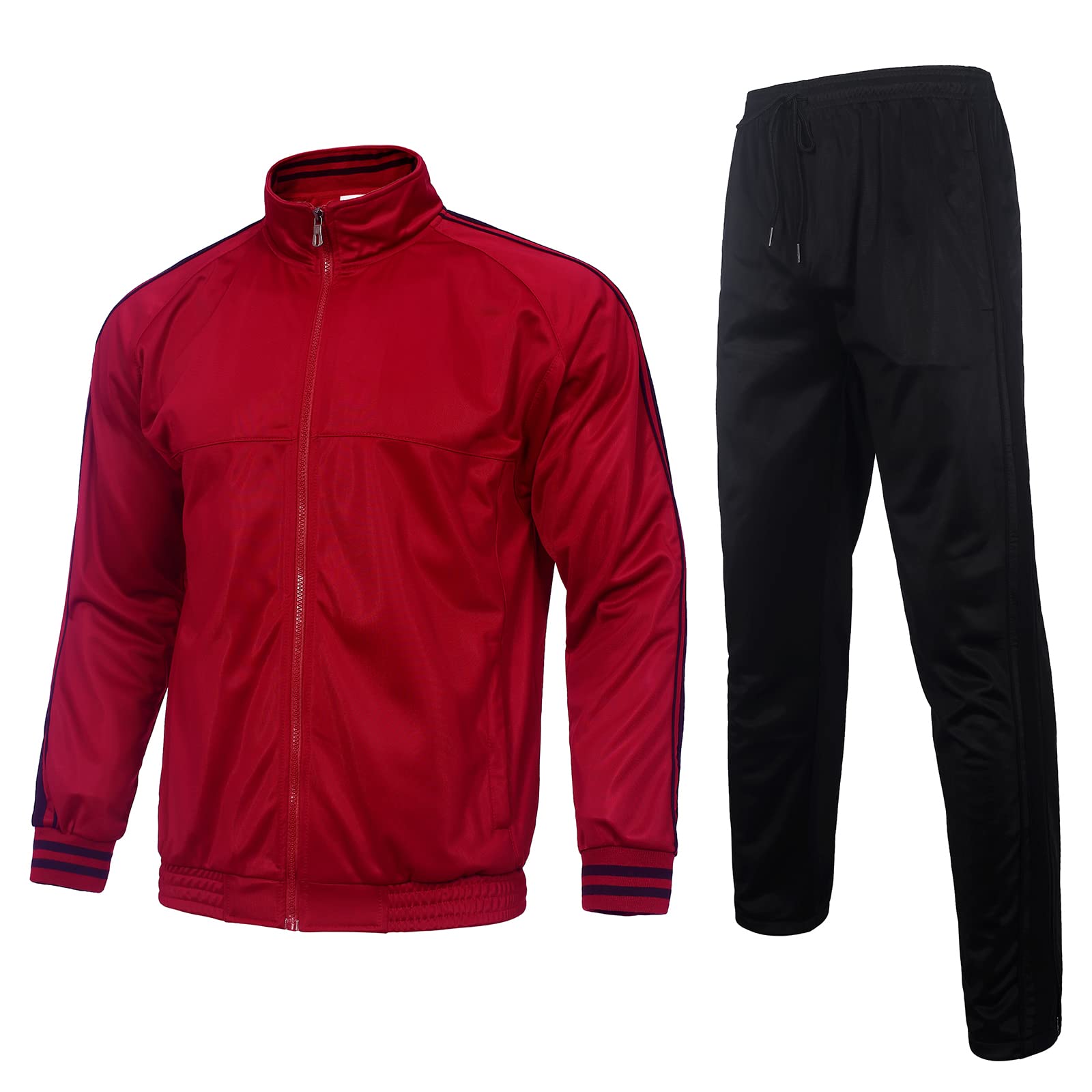 Men's Tracksuits 2 Piece Long Sleeve Athletic Full Zip Sweatsuits Jogging Suits Set