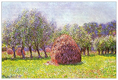 Monet Claude Heap of Hay Panneau Décoratif Bois pour Habiller un Mur Vide sans Cadre