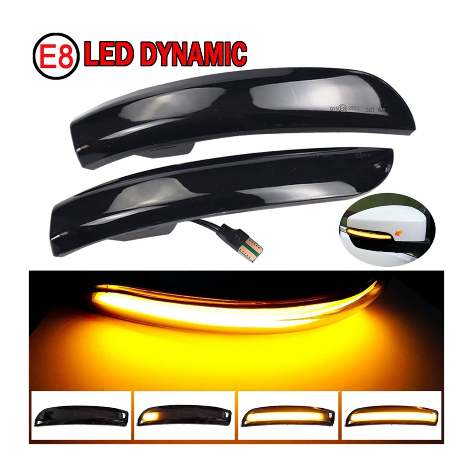 Clignotants Répéteurs Rétroviseurs Latéraux Ford Kuga Escape Ecosport 2013-2019 - Paire Gauche Droite