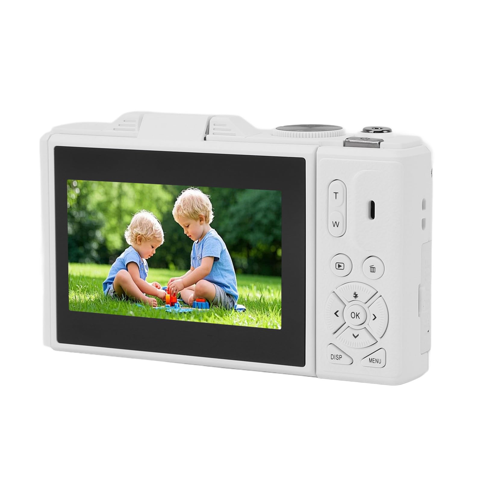 Wakects Fotocamera Digitale 5K, Fotocamera Mirrorless ABS con Stabilizzazione Autofocus Zoom Ottico 18X da 75 MP, per Vlogging retrò con Schermo da 3 Pollici per Principianti di Fotografia di