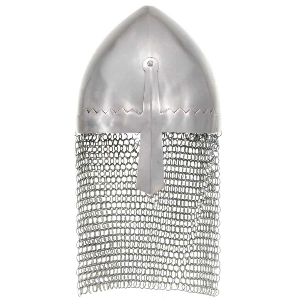Genérico Réplica de Casco de Caballero Antiguo Larp Acero Plateado,Arte y Ocio,Hobbies y Artes Creativas,Coleccionables,Armas coleccionables,Multicolor,1.89 kg,286211