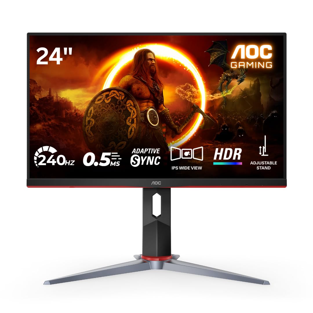 24G2Z 23.8" Gaming Monitor Full HD, 240Hz, 0.5ms, Flicker-Free, Anti Glare Screen, 350 nits Brightness, Free sync Premium, Minimal Bezel, 6 Game Modes, Built in Speaker,Multitasking Gaming Monitor