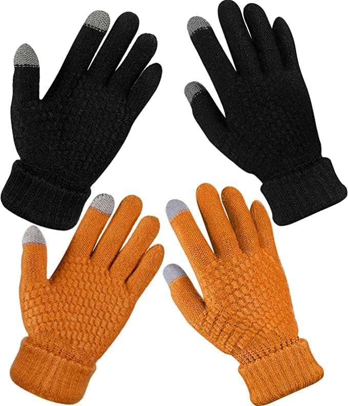 Mobile Friendly Winter Gloves – Soft Warm Touch Screen Knit Gloves for Men Women FREE SIZE (Assorted Colour)-image-25