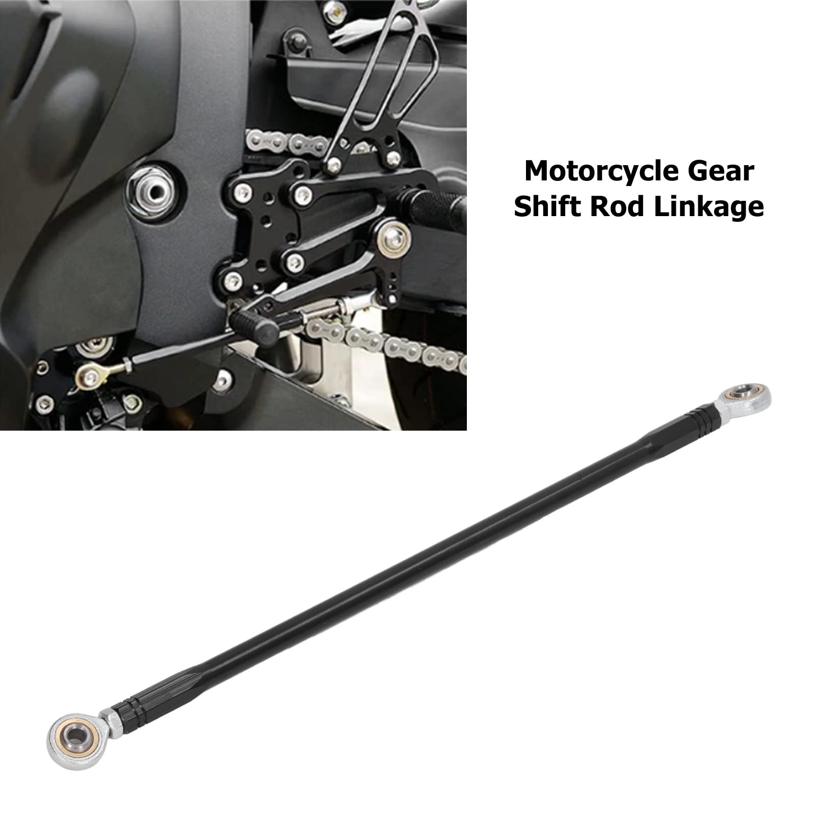 Buachois Asta del Cambio Per Moto Leva del Cambio in Lega di Alluminio Pedane Per Sedile Posteriore Cambio Barra di Collegamento 280mm Leva del Cambio Per Moto