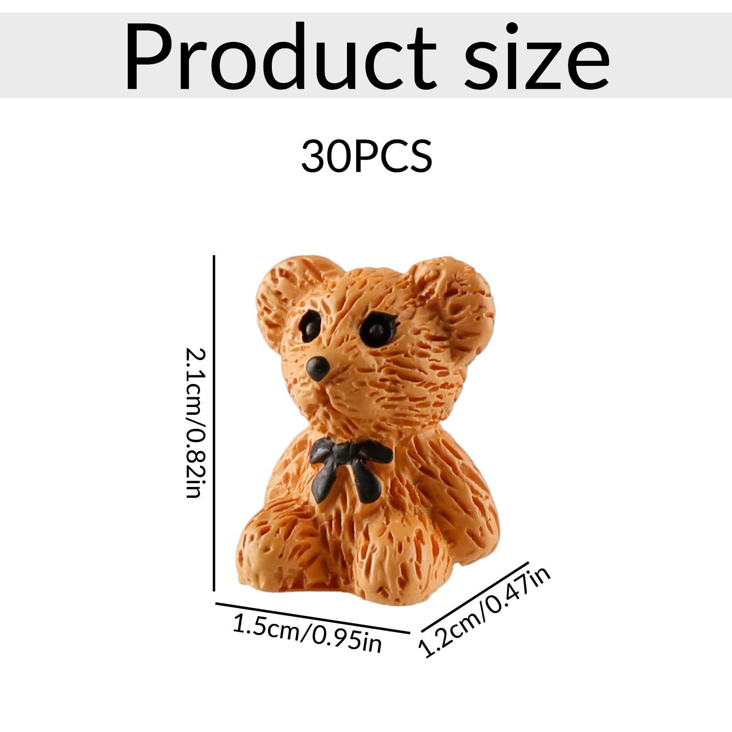 Bojueshaw 30pcs Mini Resin Teddy Bears,Tiny Cute Teddy Bear Figurines for Fairy Gardens,DIY Crafts,Party Favors & Home Decor - Image 2