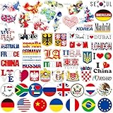 Dwenarry Flags of The World ステッカー - プレミアム国旗ステッカーセット - 耐久性のある世界旗とカントリーステッカー 防水デカール 車のバンパー/トラック/オートバイ/ヘルメット/ノートパソコン/窓/ボックス用