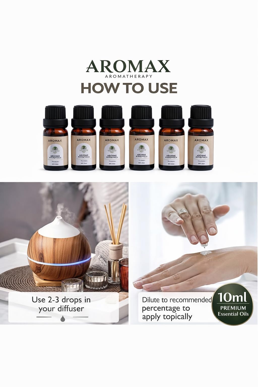 Amazon.com: Aromax 6 Pack Essential Oils Gift Set Lavender, Mint