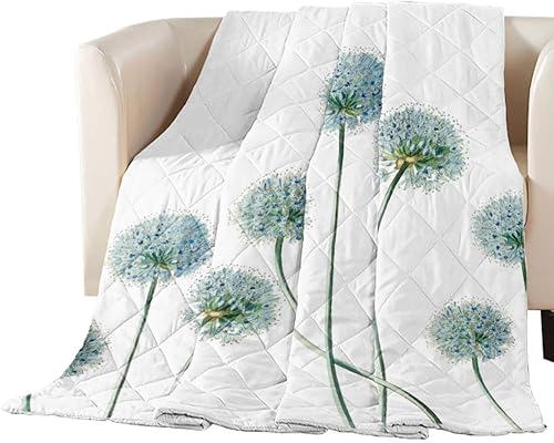 TweetyBed Edredón acolchado de algodón fresco de diente de león, manta acolchada suave y transpirable, colcha de flores vinatge plantas, colcha