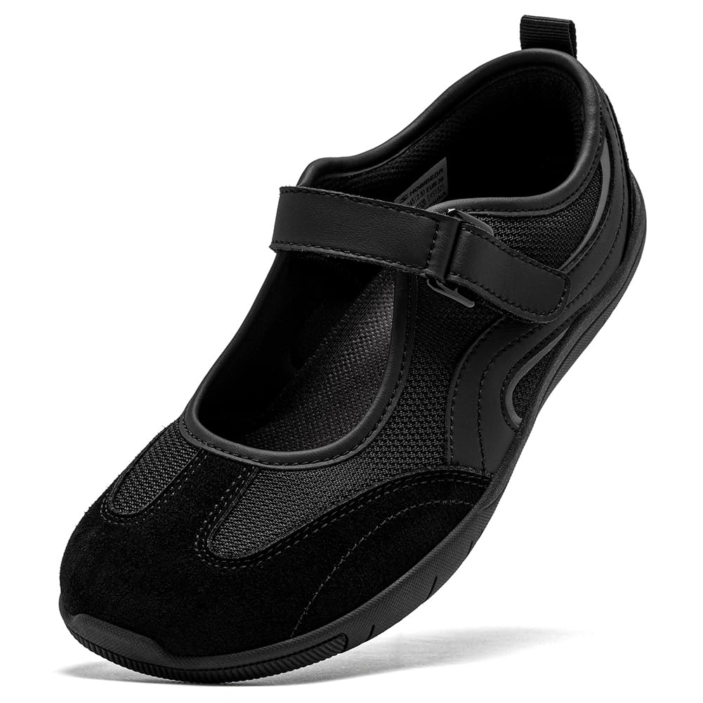 HOBIBEAR Zapatos planos Mary Jane para mujer, zapatos planos con puntera ancha, cómodos para caminar