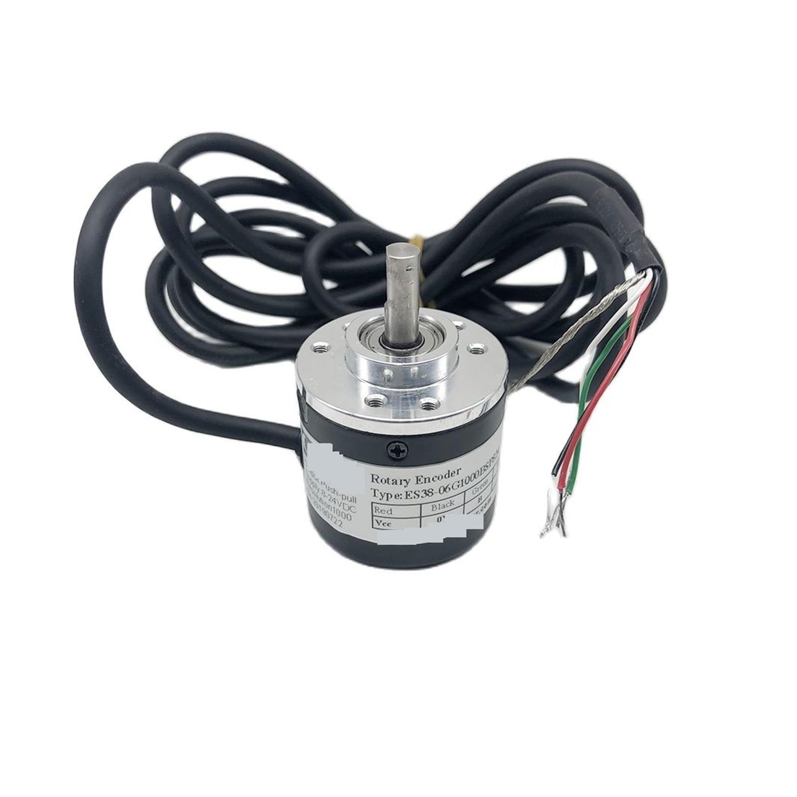 Codificador rotativo incremental, PNP Push Pull AB Codificador Rotatorio Incremental De Eje Bifásico De 6 Mm 100 200 360 400 500 600 1000 Pulse ES38(1000ppr)