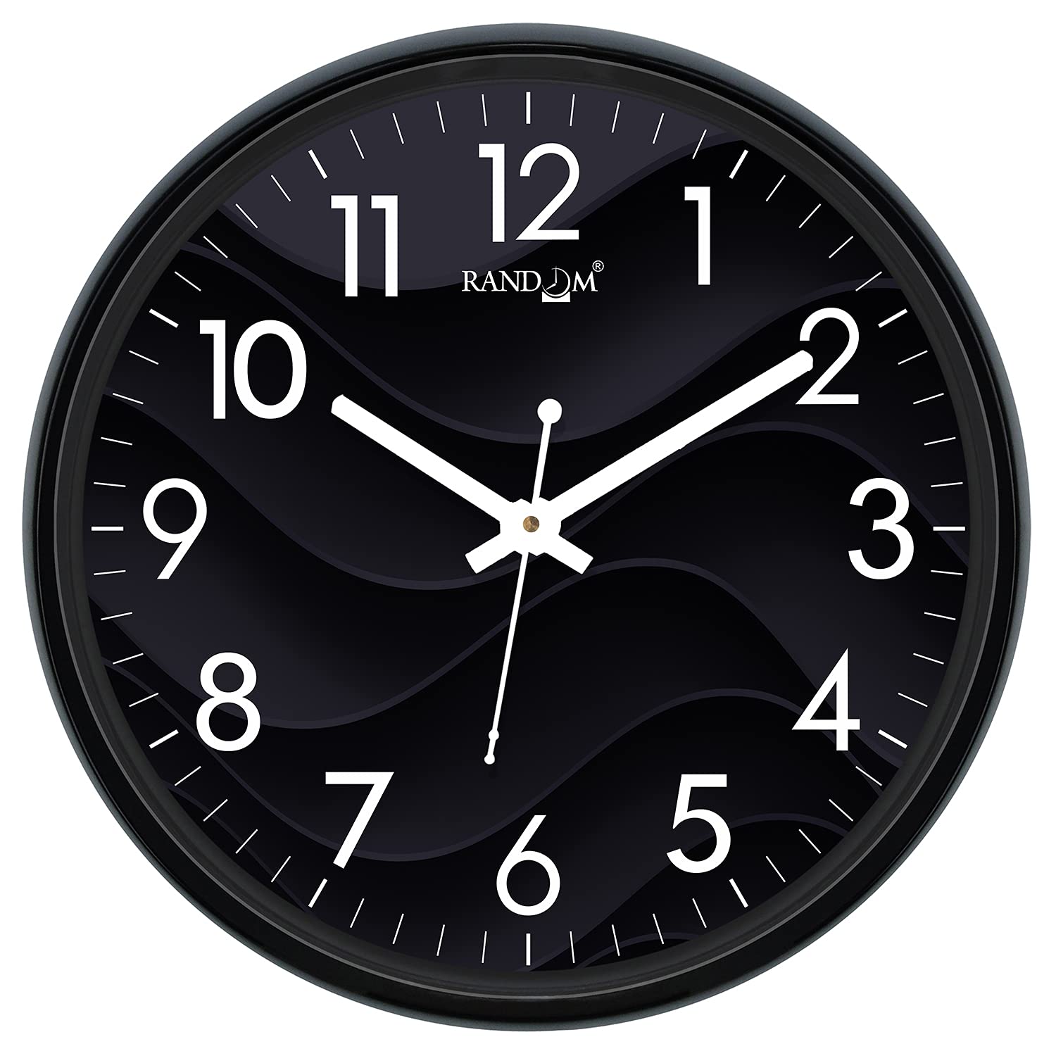 RANDOM 12-inch Plastic & Glass Decorative Wall Clocks for Home,Living Room, Lobby, Kitchen, Plastic Analog Stylish Wall Clock