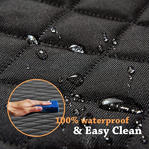 Image of DOUBLE R BAGS Dog Car Seat Cover | Waterproof, Scratch-Proof, Non-Slip Pet Travel Hammock with Seat Anchors | Machine Washable, Durable Back Seat Protector for Dogs | Universal Fit (144x152x10 cm)