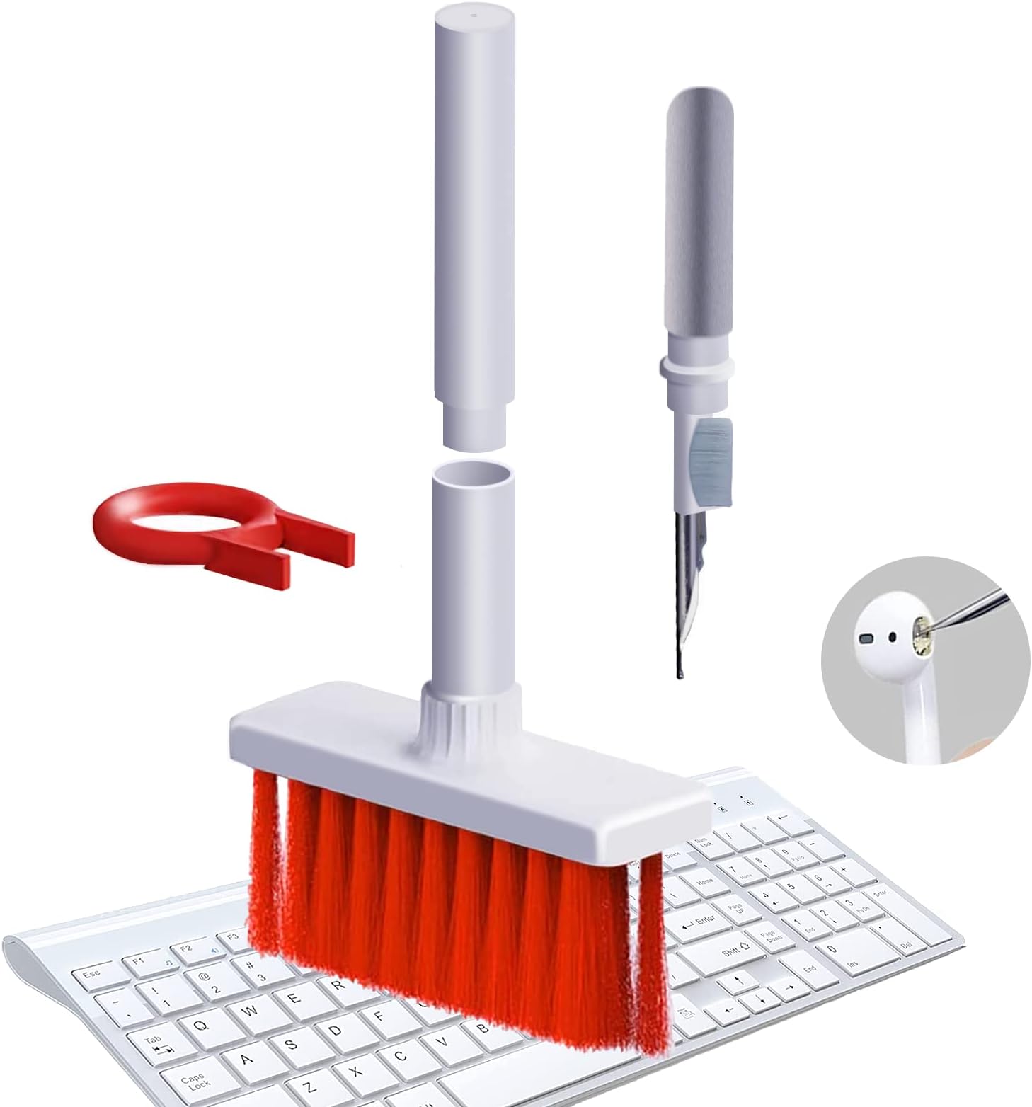HAGULO Soft Brush Keyboard Cleaner 5in1 MultiFunction Keyboard Cleaning Tools