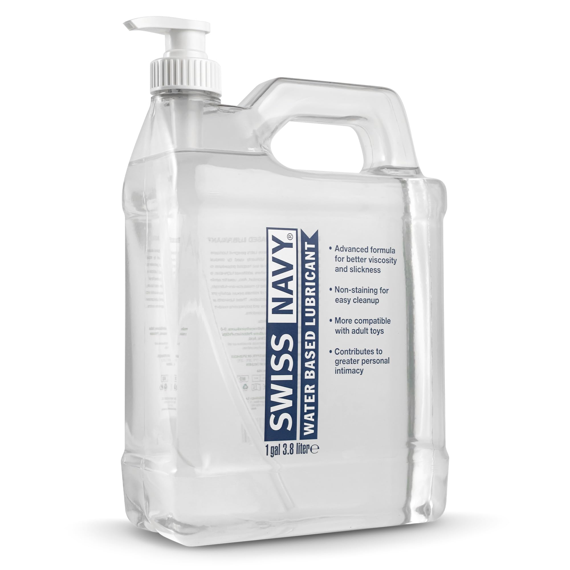 Swiss Navy Premium Water-Based Lubricant - 128 oz - Lubricating Gel for Men, Women & Couples - Toy Safe - Non-Staining Formula - Compatible with Latex & Condoms