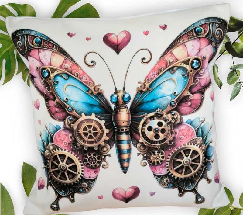 Housse de coussin papillon futuriste VEL008 taie oreiller salon